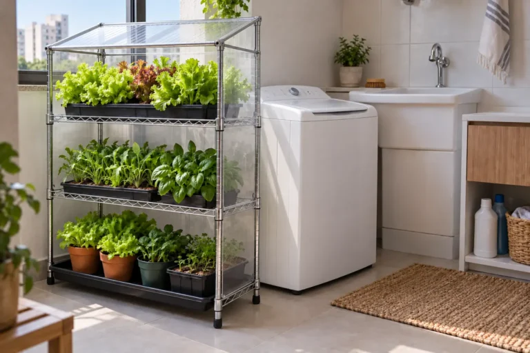 Miniestufa para Folhosas em Lavanderia com Proteção contra Respingos